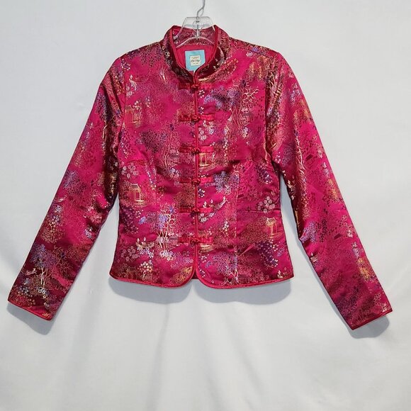 Old Navy Shiny Pink Patterned Jacket Size S - Picture 1 of 12